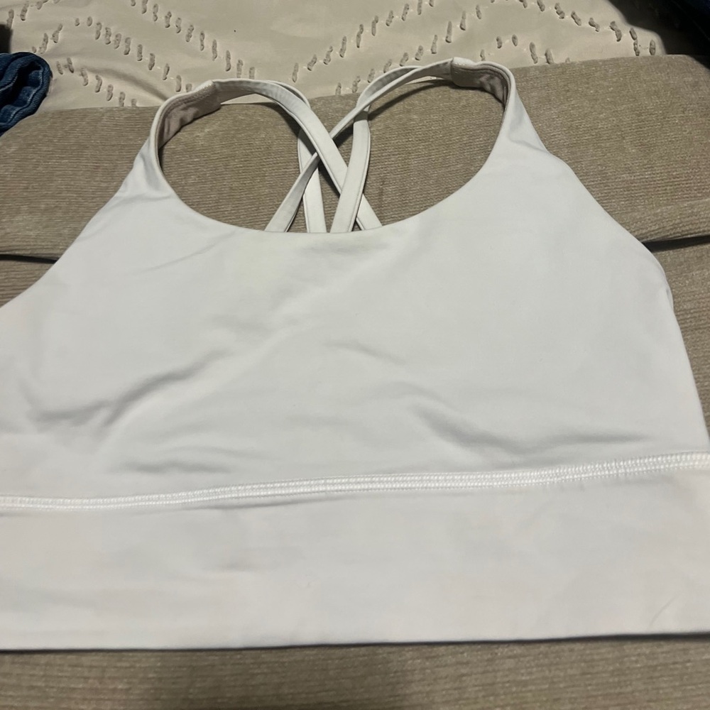 lululemon athletica White Strappy Cross-Back Sports Bra